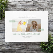 Dann und jetzt zwei Foto Abschluss Ankündigung