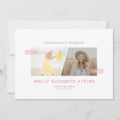 Dann und jetzt zwei Foto Abschluss Ankündigung (Vorderseite)