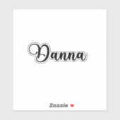 Danna Name - Handgeschriebene Kalligrafie Aufkleber (Blatt)