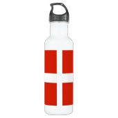 Dannebrog; die Offizielle Flagge Dänemarks Edelstahlflasche (Rückseite)
