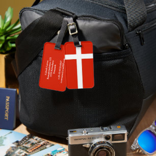 Dannebrog; Die offizielle Flagge Dänemarks Gepäckanhänger