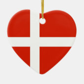 Dannebrog; die Offizielle Flagge Dänemarks Keramik Ornament (Vorne)