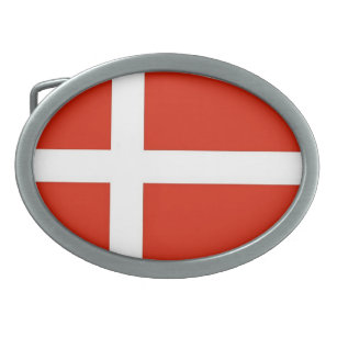 Dannebrog; die Offizielle Flagge Dänemarks Ovale Gürtelschnalle