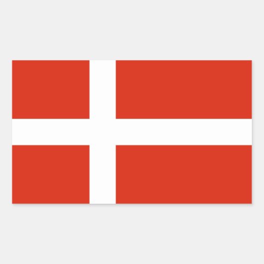 Dannebrog; die Offizielle Flagge Dänemarks Rechteckiger Aufkleber (Vorderseite)