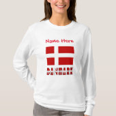 Dannebrog o Danmark Red Personalization T-Shirt (Vorderseite)