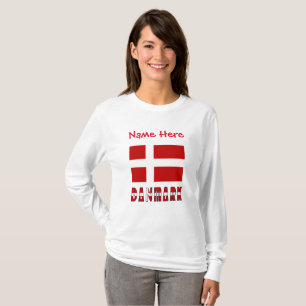 Dannebrog oder Danmark Personalisierung Rot  T-Shirt