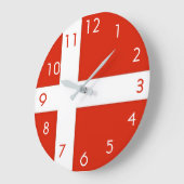 Dannebrog; The Official Flag of Denmark Große Wanduhr (Winkel)