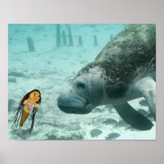 Danni die Meerjungfrau und ihr Manatefreund Poster