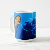 Danni die Meerjungfrau unter Wasser Kaffeetasse (Vorderseite Links)