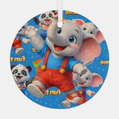 Danny and Dave elephant and panda Funtime Christma Ornament Aus Glas (Rückseite)