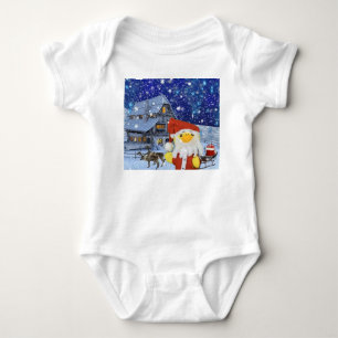 Danny Duck als Weihnachtsmann am Nordpol Baby Body Strampler