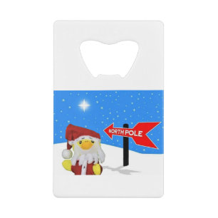 Danny Duck als Weihnachtsmann macht sich auf den W Geldbeutel Flaschenöffner