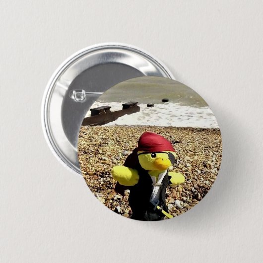 Danny Duck, der Piratentaster Button (Vorne & Hinten)