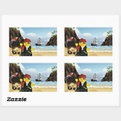 Danny Duck, der rechteckige Aufkleber für Piraten (Blatt)