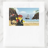 Danny Duck, der rechteckige Aufkleber für Piraten (Tasche)