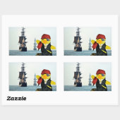 Danny Duck, der rechteckige Aufkleber für Piraten (Blatt)