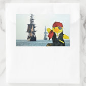 Danny Duck, der rechteckige Aufkleber für Piraten (Tasche)