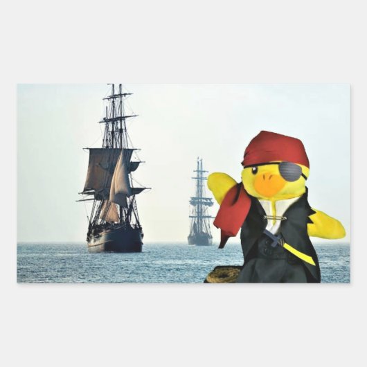 Danny Duck, der rechteckige Aufkleber für Piraten (Vorderseite)