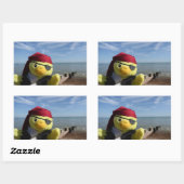 Danny Duck, der rechteckige Aufkleber für Piraten (Blatt)