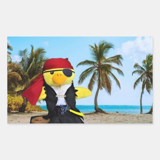 Danny Duck, der rechteckige Aufkleber für Piraten (Vorderseite)