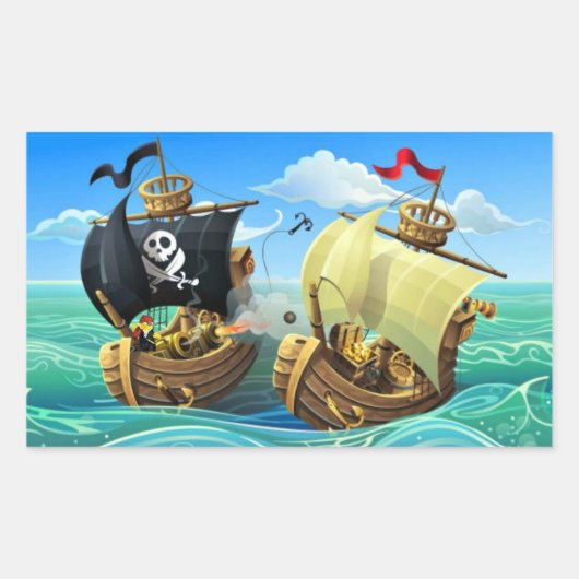 Danny Duck, der rechteckige Aufkleber für Piraten (Vorderseite)