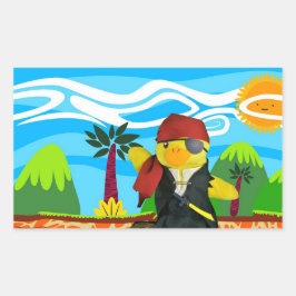 Danny Duck, der rechteckige Aufkleber für Piraten