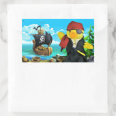 Danny Duck, der rechteckige Aufkleber für Piraten (Tasche)
