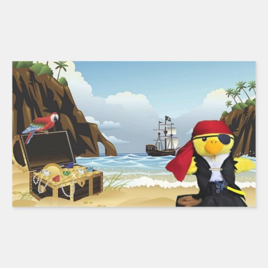 Danny Duck, der rechteckige Aufkleber für Piraten (Vorderseite)