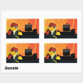 Danny Duck, der rechteckige Aufkleber für Piraten (Blatt)