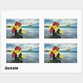 Danny Duck, der rechteckige Aufkleber für Piraten (Blatt)