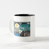 Danny Duck im Gym Zweifarbige Tasse (Vorderseite Links)