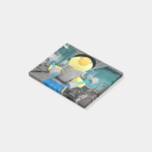 Danny Duck in the Gym Post-it Klebezettel (angewinkelt)