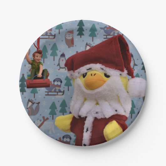 Danny Duck Santa. Pappteller (Vorderseite)