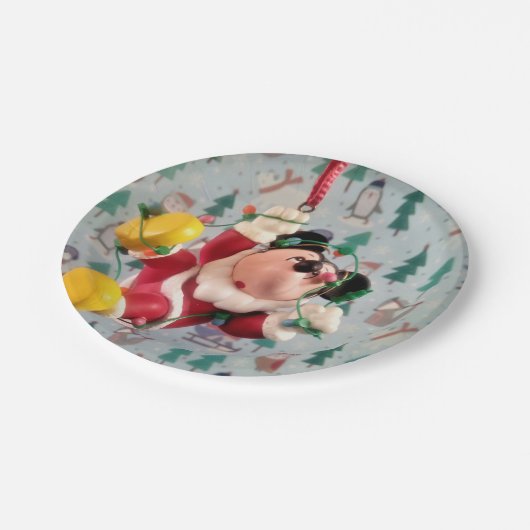 Danny Duck Santa. Pappteller (Schrägansicht)