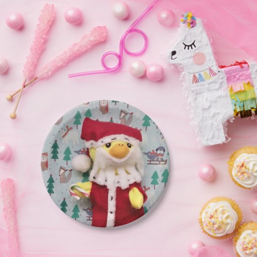 Danny Duck Santa. Pappteller (Party)