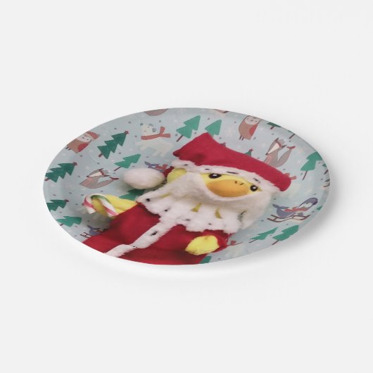 Danny Duck Santa. Pappteller (Schrägansicht)