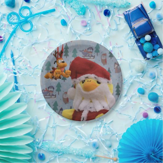 Danny Duck Santa. Pappteller (Party)