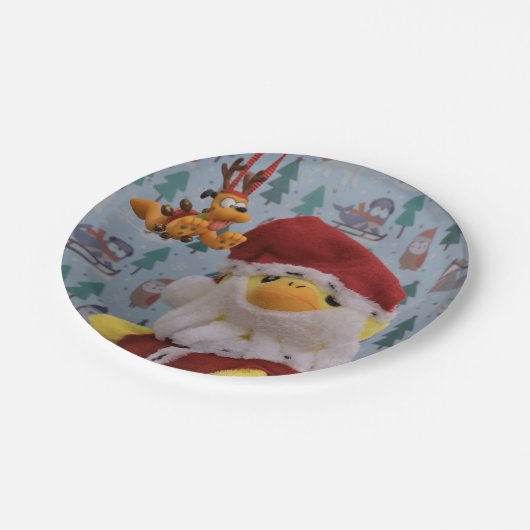 Danny Duck Santa. Pappteller (Schrägansicht)