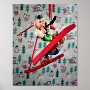 Danny Duck Santa. Tree Ornament Poster