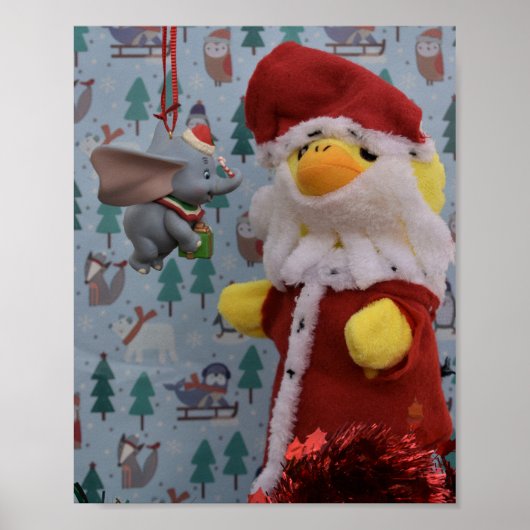 Danny Duck Santa. Tree Ornament Poster (Vorne)