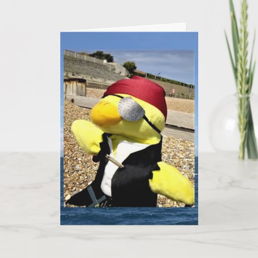 Danny Duck the Pirate Birthday Card Karte (Vorderseite)