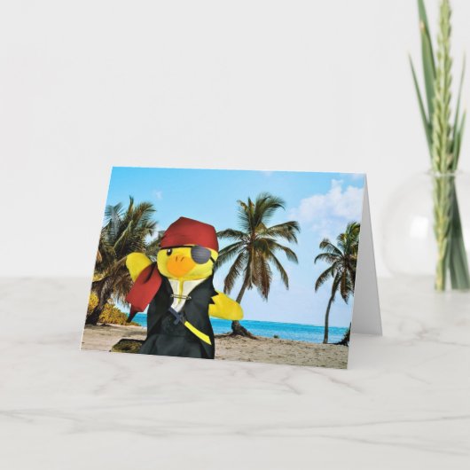 Danny Duck the Pirate Birthday Card Karte (Vorderseite)