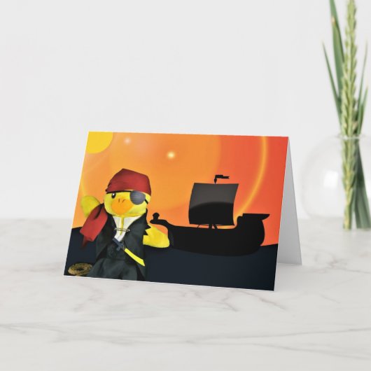 Danny Duck the Pirate Birthday Card Karte (Vorderseite)