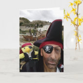 Danny Duck the Pirate Birthday Card Karte (Gelbe Blume)