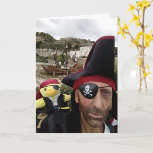 Danny Duck the Pirate Birthday Card Karte (Gelbe Blume)