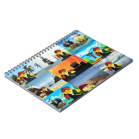Danny Duck the Pirate Collage Notebook Notizblock (Linke Seite)