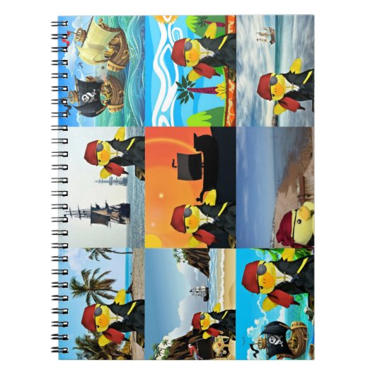 Danny Duck the Pirate Collage Notebook Notizblock (Vorderseite)