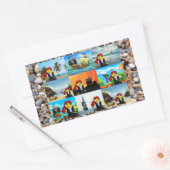 Danny Duck the Pirate Collage Rechteckkantsticker Rechteckiger Aufkleber (Umschlag)