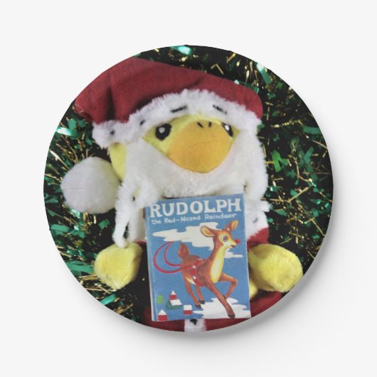 Danny Duck Weihnachtsmann. Pappteller (Vorderseite)