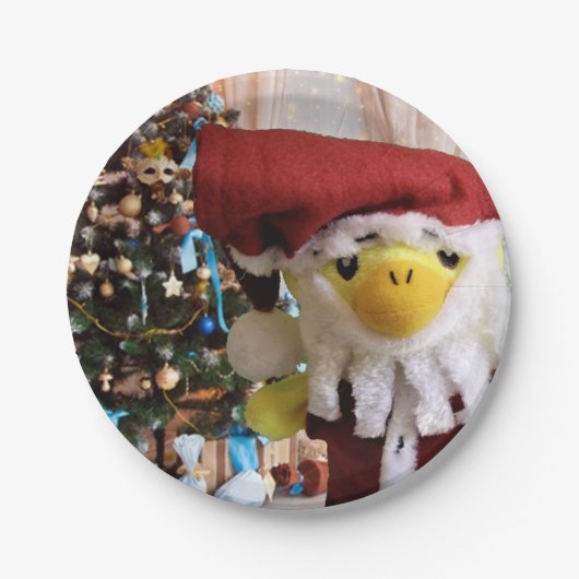 Danny Duck Weihnachtsmann. Pappteller (Vorderseite)
